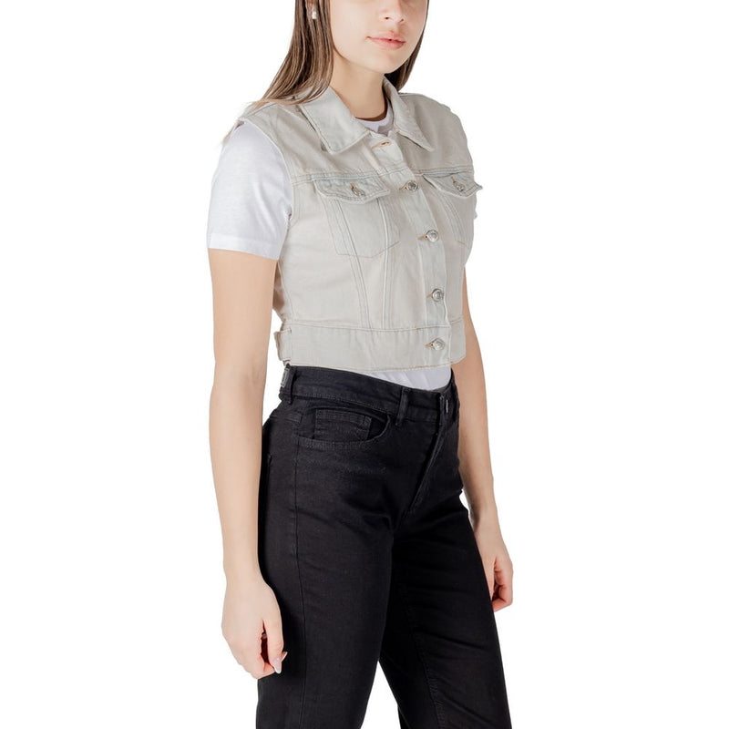 Only Onlbeverly Light Blue Sleeveless Jacket for Women
