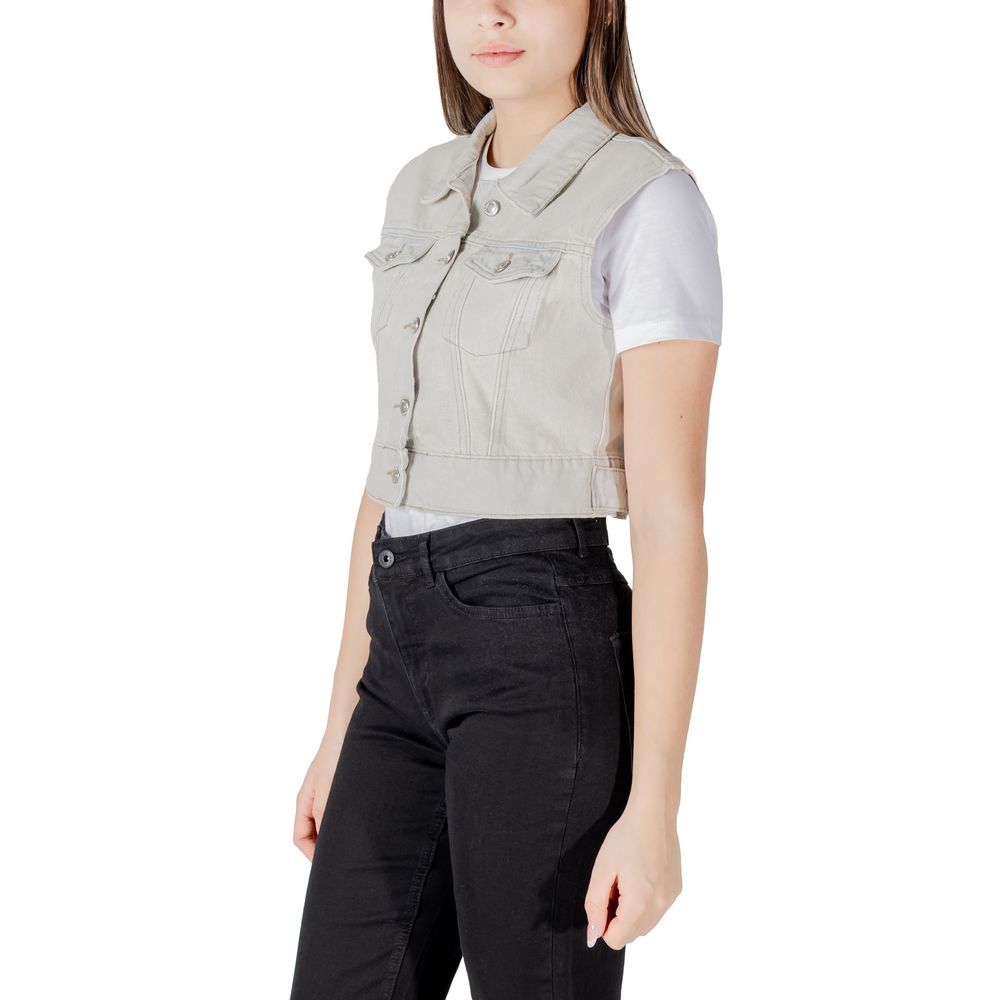 Only Onlbeverly Light Blue Sleeveless Jacket for Women