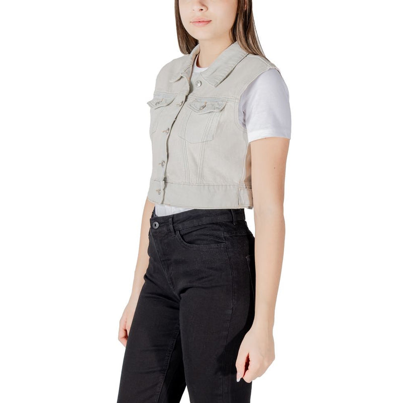 Only Onlbeverly Light Blue Sleeveless Jacket for Women