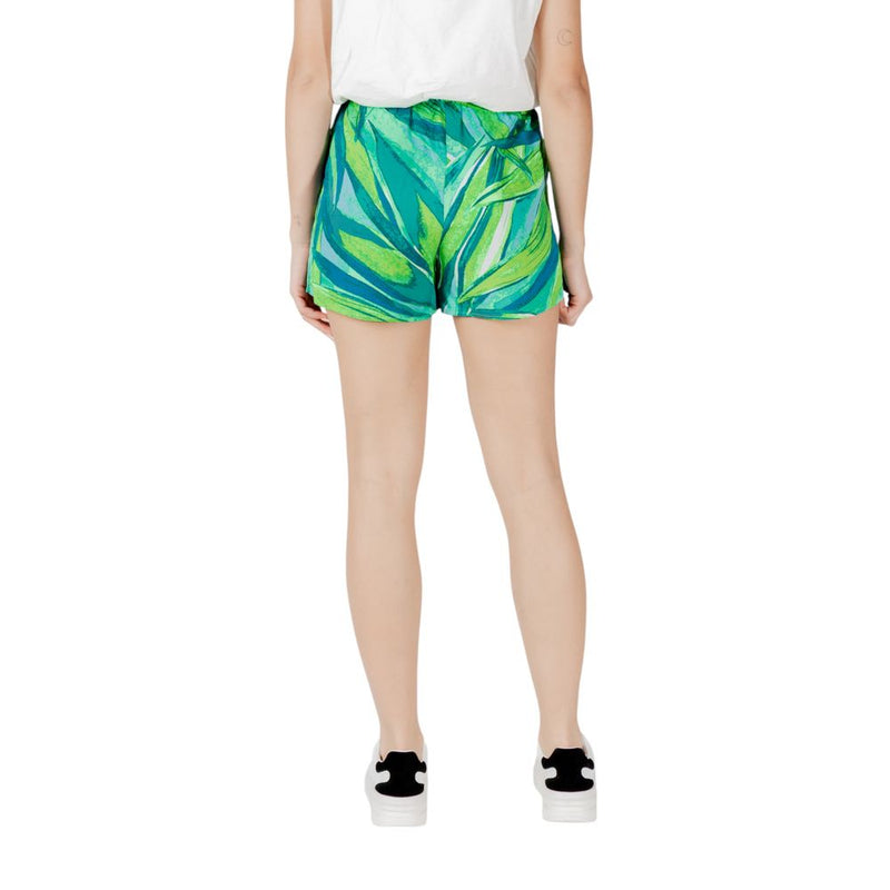 Only Onlalma Life Ewa Aop Green Viscose Shorts for Women