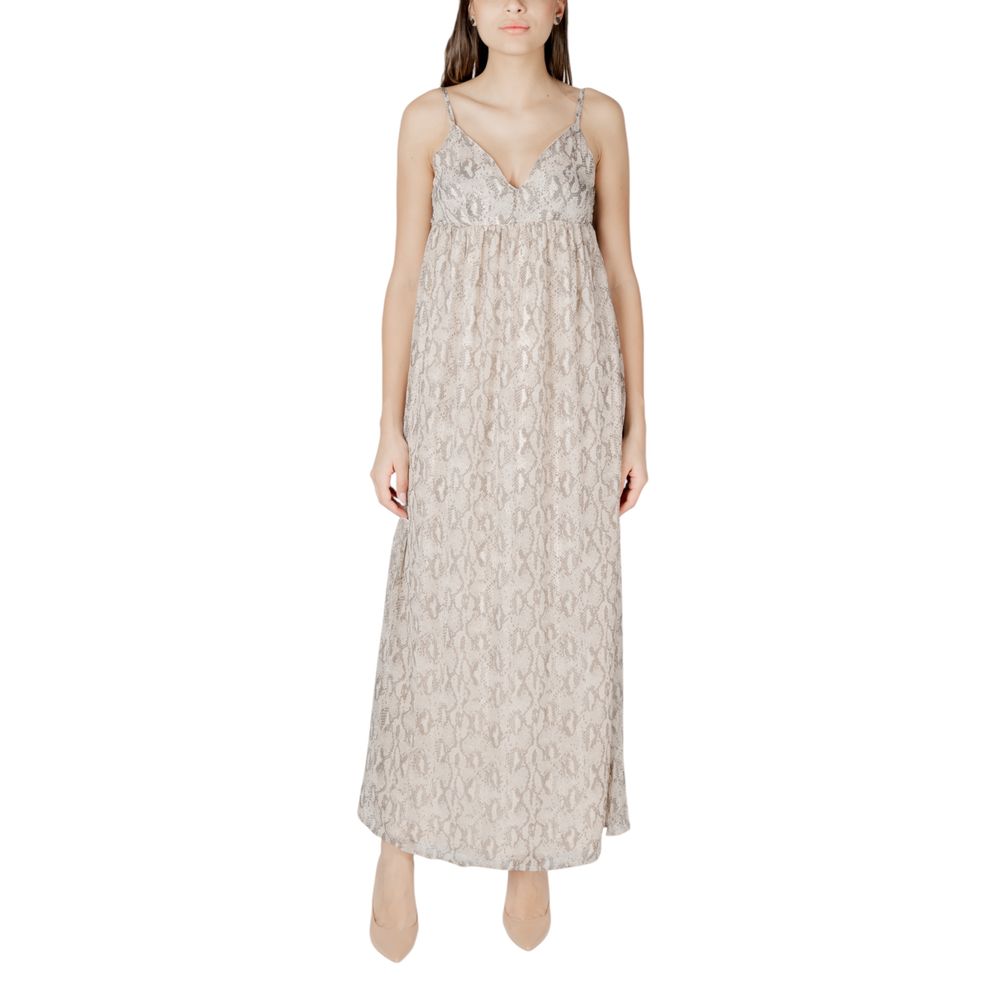 Only Onlsadia Life Strap Bow Maxi Wvn Long Dress - Beige