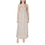 Only Onlsadia Life Strap Bow Maxi Wvn Long Dress - Beige