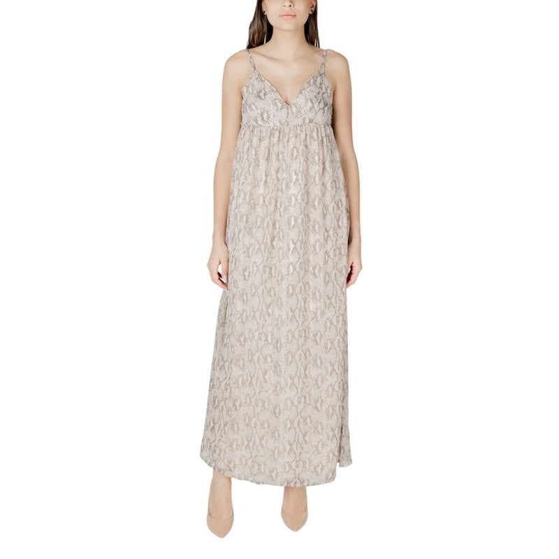 Only Onlsadia Life Strap Bow Maxi Wvn Long Dress - Beige