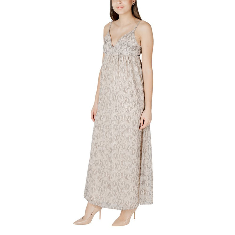 Only Onlsadia Life Strap Bow Maxi Wvn Long Dress - Beige