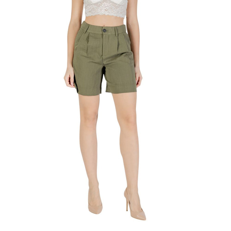 Only Green Viscose Bermuda Shorts for Women