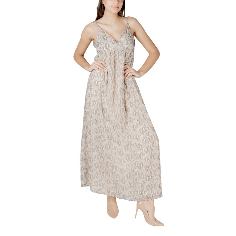 Only Onlsadia Life Strap Bow Maxi Wvn Long Dress - Beige