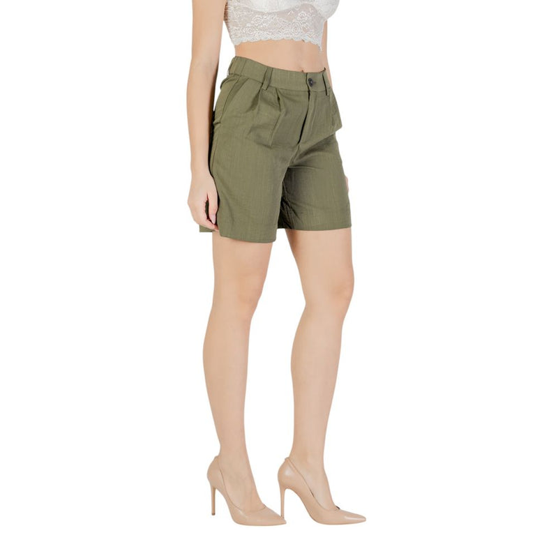 Only Green Viscose Bermuda Shorts for Women