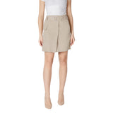 Vila Clothes Vitilo Hw Belt Mini Skirt Beige en Coton