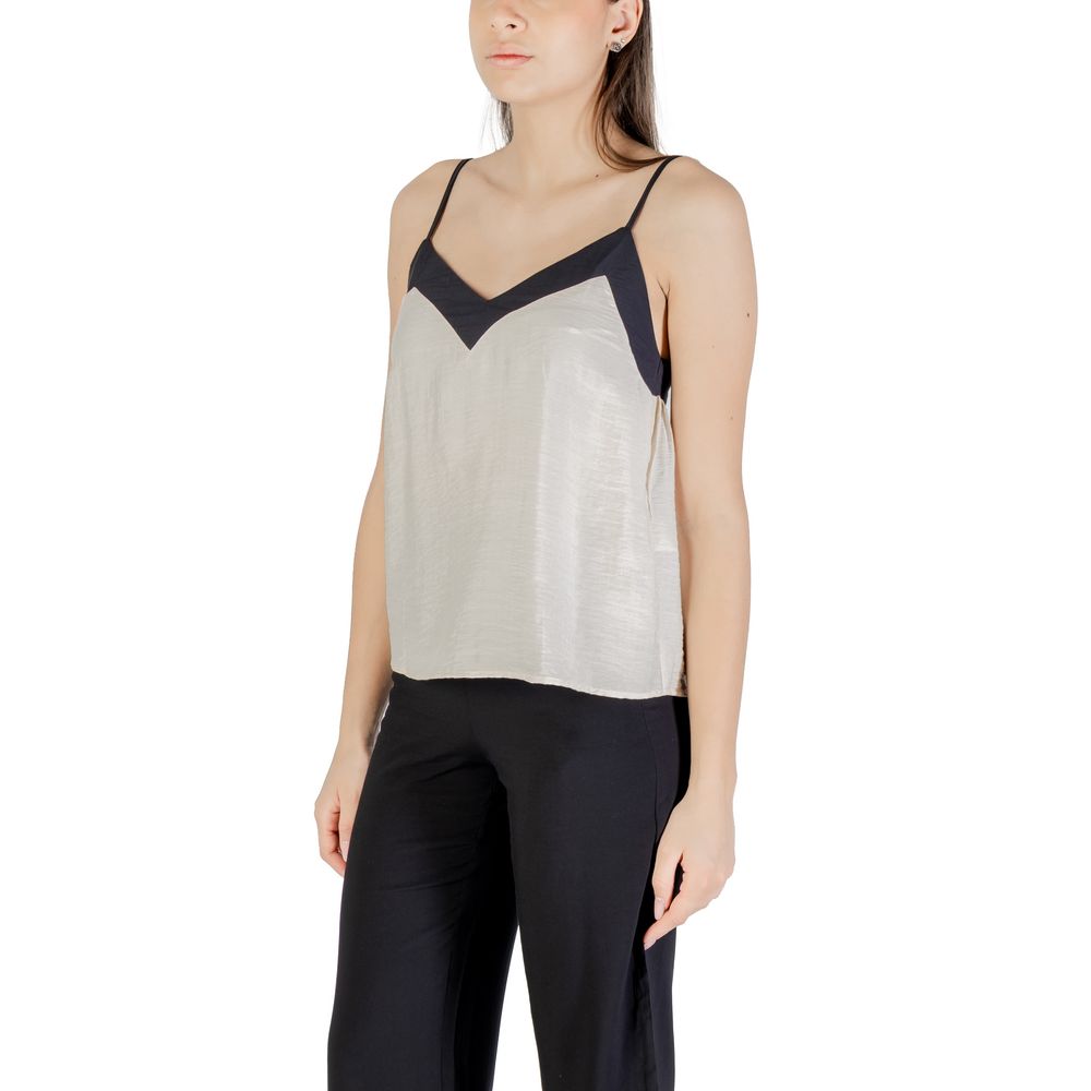 Vero Moda Vmdenise Cream Nylon Top - Elegant & Versatile