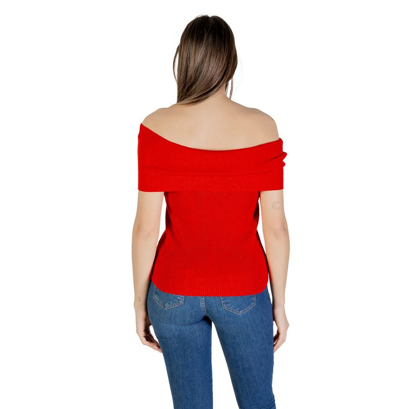 Only Onlelectra Life Off Shoulder Sweater - Chic Red Top
