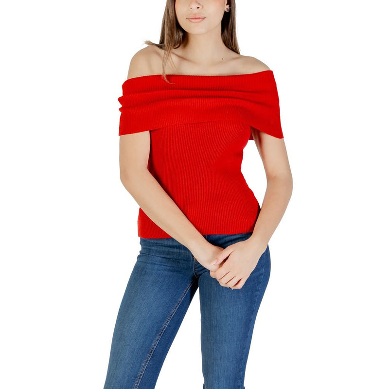 Only Onlelectra Life Off Shoulder Sweater - Chic Red Top