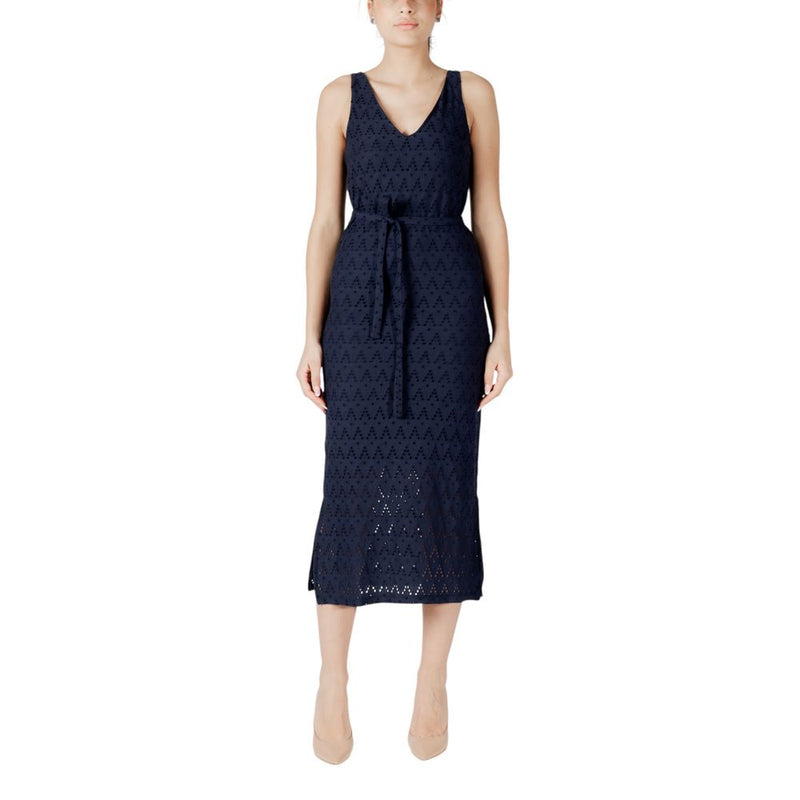 Vila Clothes Viamalina Blue Midi Dress - Sustainable Fashion