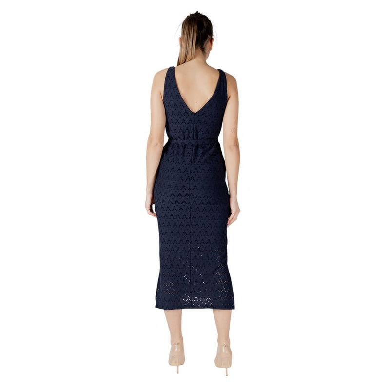 Vila Clothes Viamalina Blue Midi Dress - Sustainable Fashion