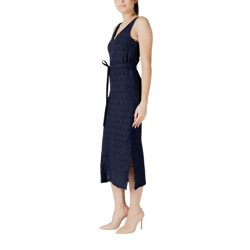 Vila Clothes Viamalina Blue Midi Dress - Sustainable Fashion