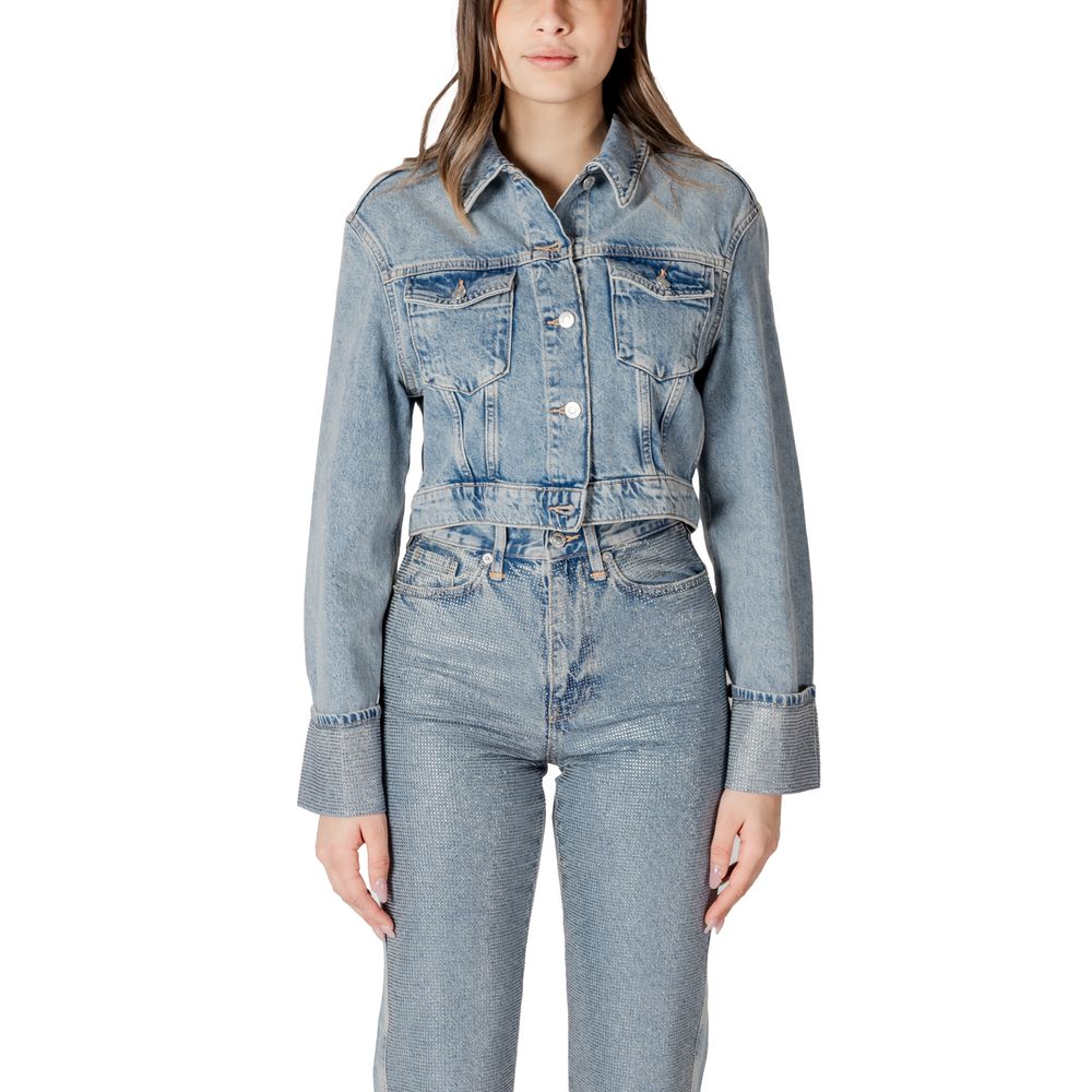 Only Onlhollywood Crystal Light Blue Organic Cotton Jacket