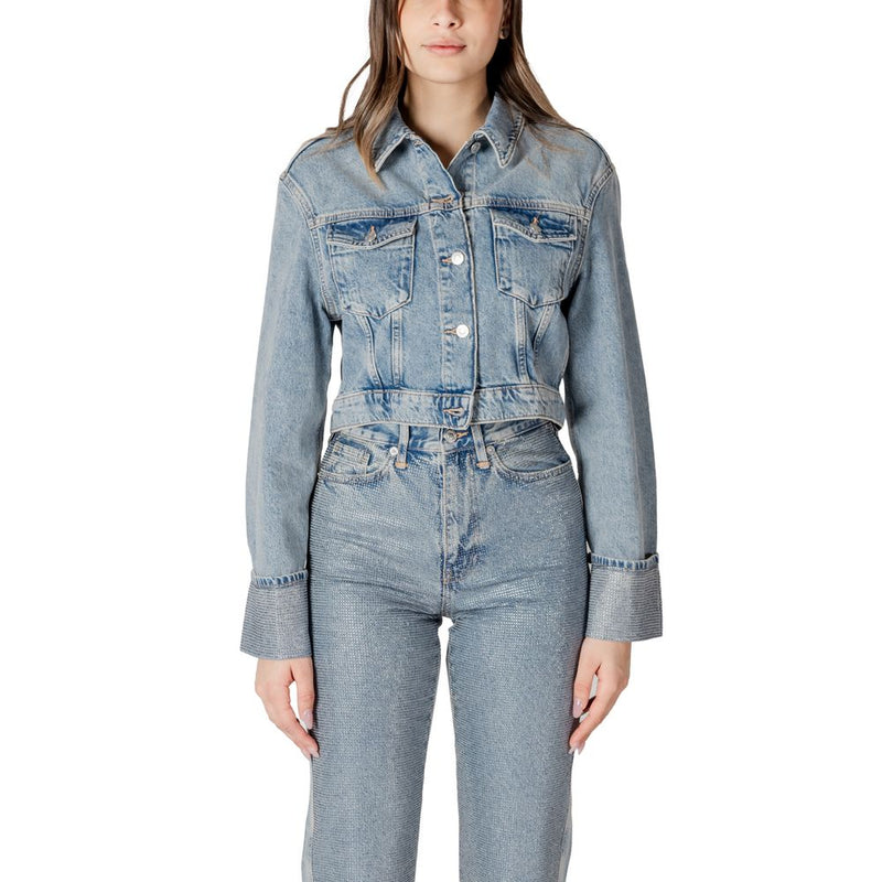Only Onlhollywood Crystal Light Blue Organic Cotton Jacket