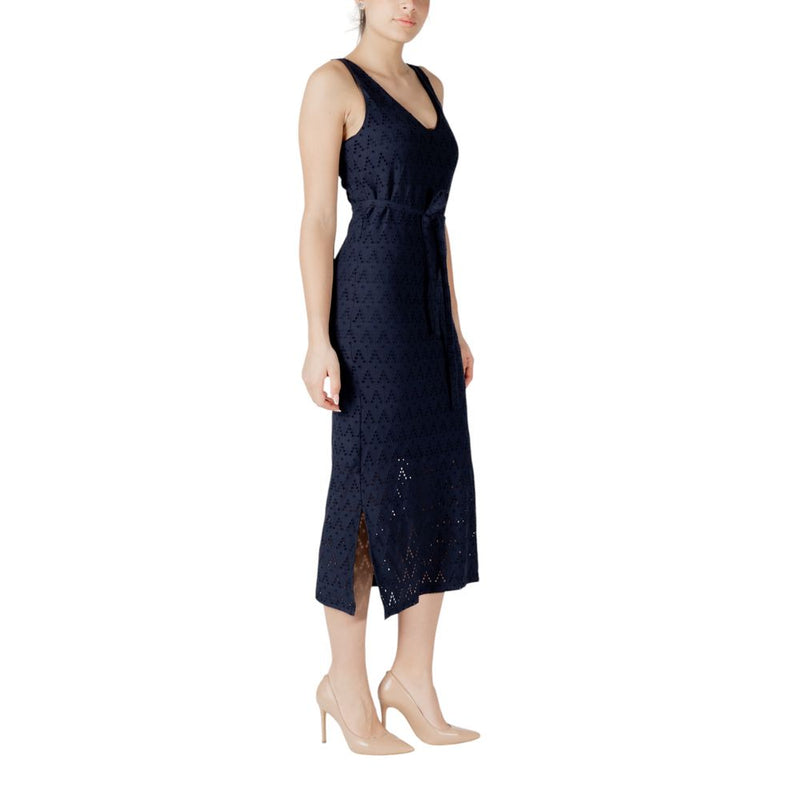 Vila Clothes Viamalina Blue Midi Dress - Sustainable Fashion