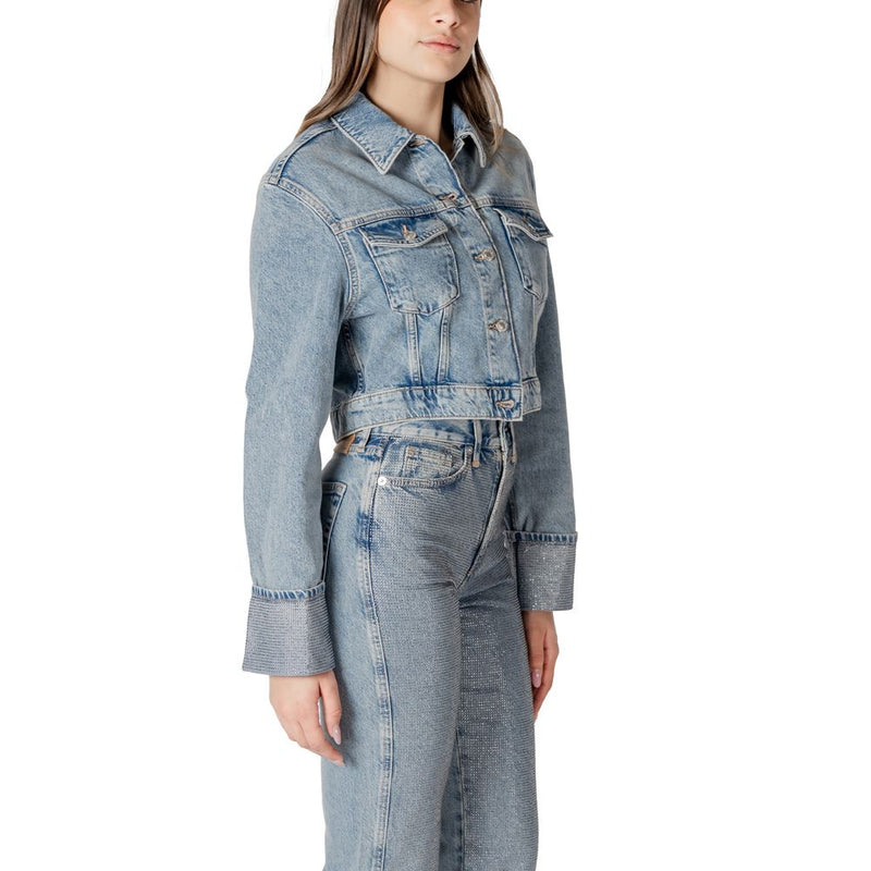 Only Onlhollywood Crystal Light Blue Organic Cotton Jacket