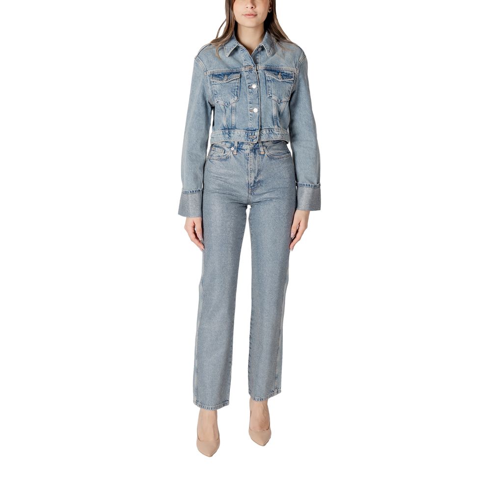 Only Onlhollywood Crystal Light Blue Organic Cotton Jacket
