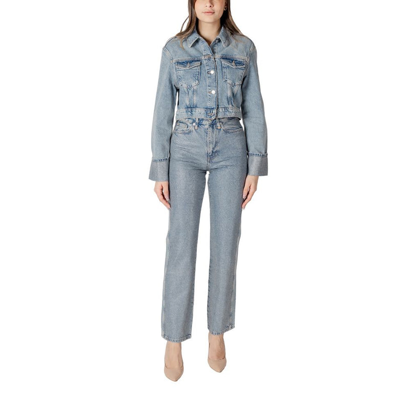 Only Onlhollywood Crystal Light Blue Organic Cotton Jacket