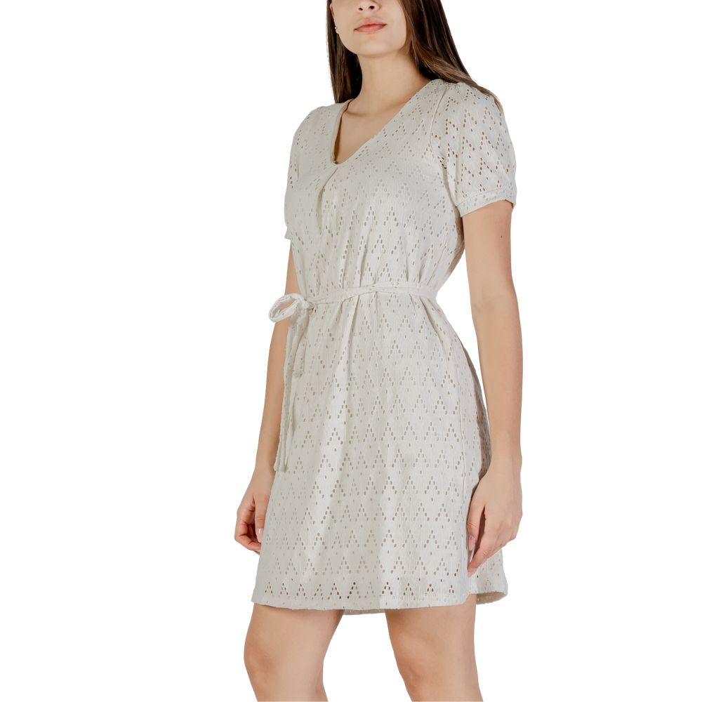 Vila Clothes Viamalina Robe Courte Beige en Polyester Recyclé