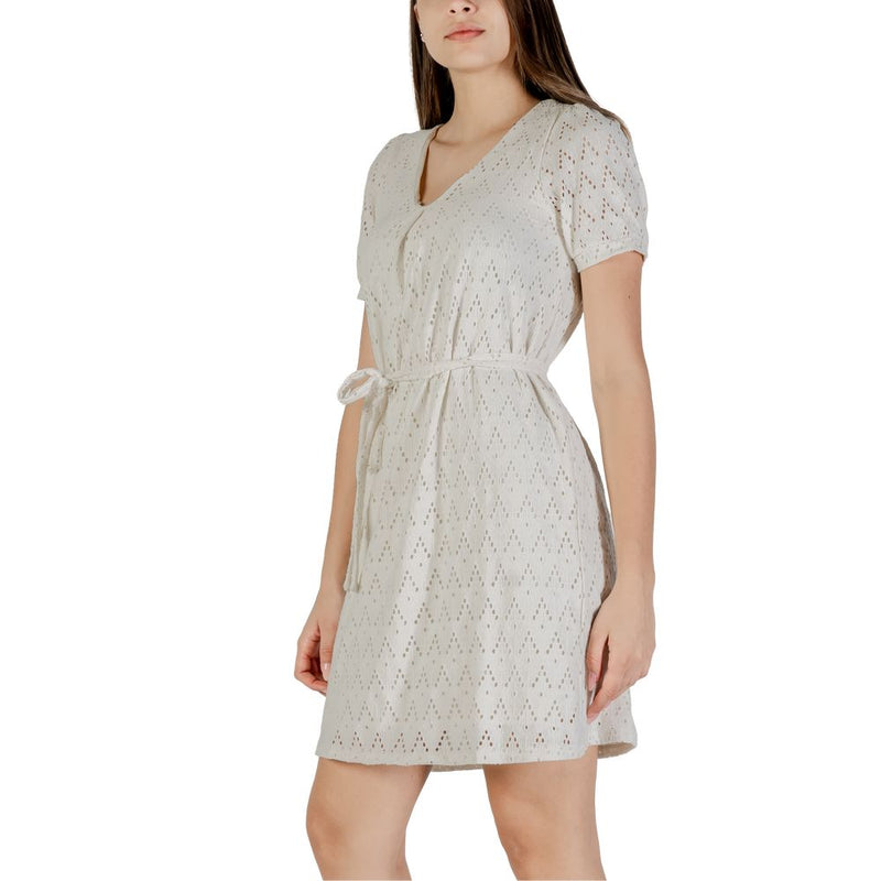 Vila Clothes Viamalina Robe Courte Beige en Polyester Recyclé