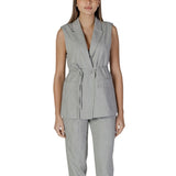 Vila Clothes Visala Gray Recycled Polyester Waistcoat