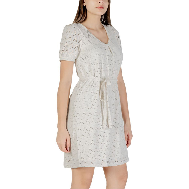 Vila Clothes Viamalina Robe Courte Beige en Polyester Recyclé