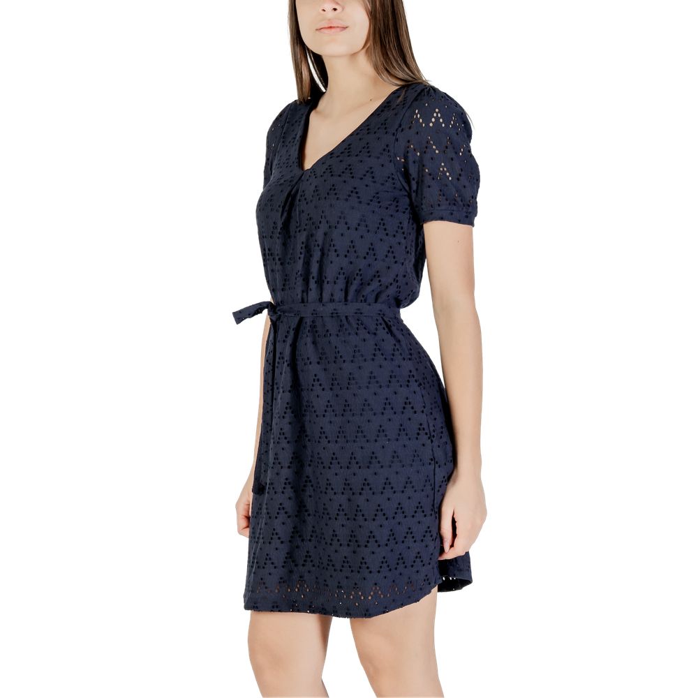 Vila Clothes Viamalina Robe Courte Bleue en Polyester Recyclé