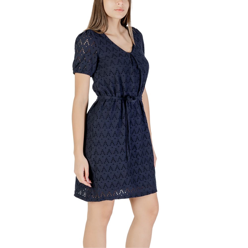 Vila Clothes Viamalina Robe Courte Bleue en Polyester Recyclé