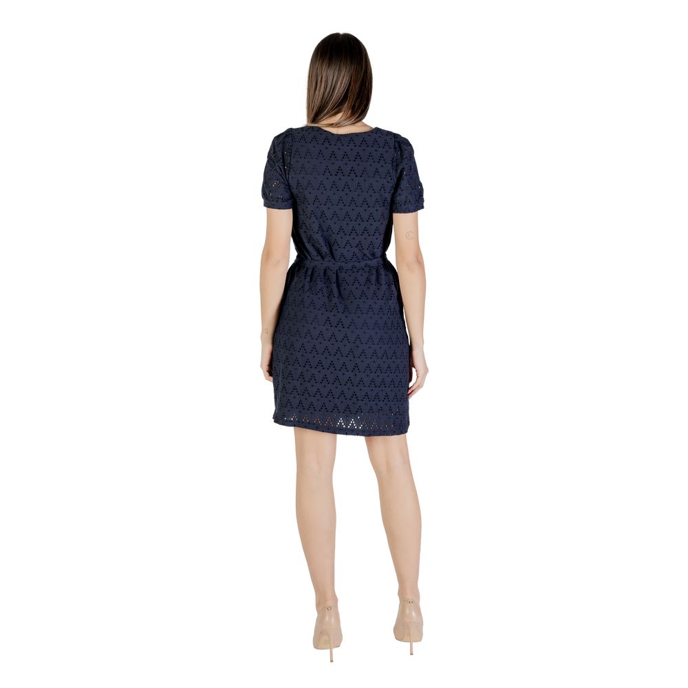 Vila Clothes Viamalina Robe Courte Bleue en Polyester Recyclé
