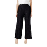 Vila Clothes Viveca Black Cotton Palazzo Pants