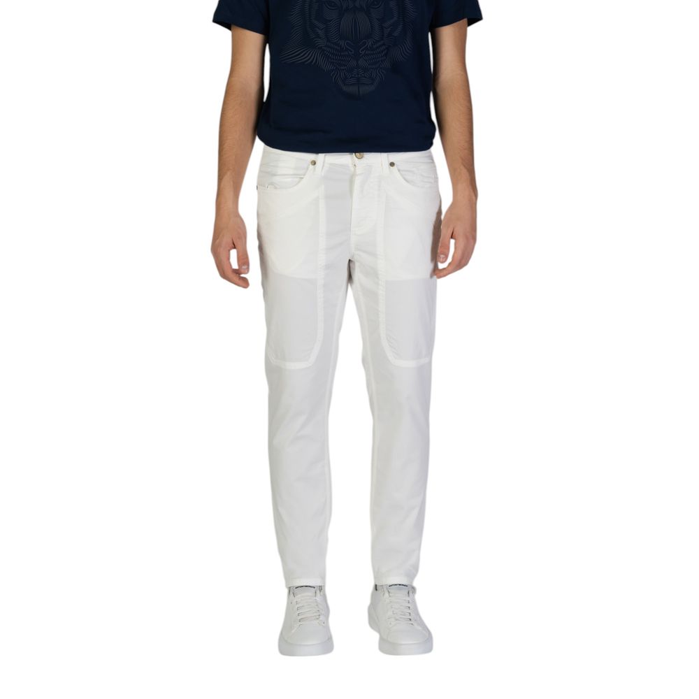 Jeckerson Pantalon Skinny en Coton Blanc - Modèle JOHN 5 POCKETS