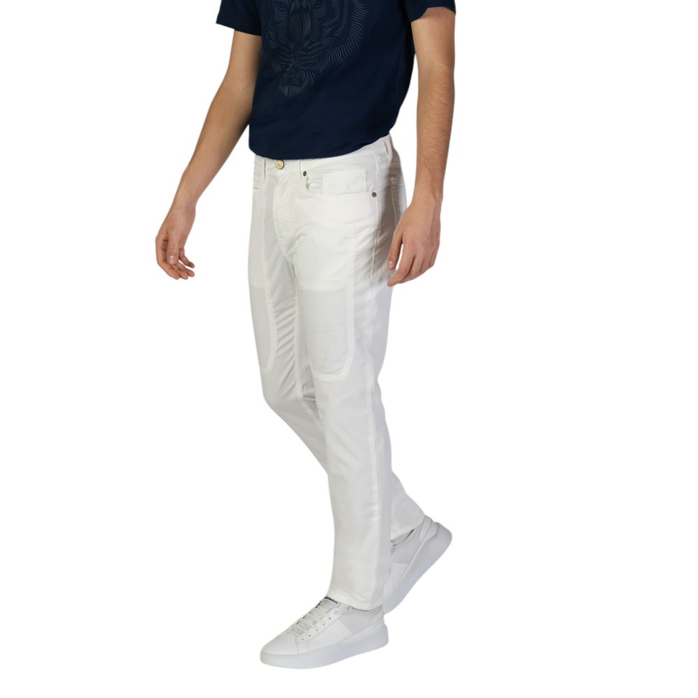 Jeckerson Pantalon Skinny en Coton Blanc - Modèle JOHN 5 POCKETS