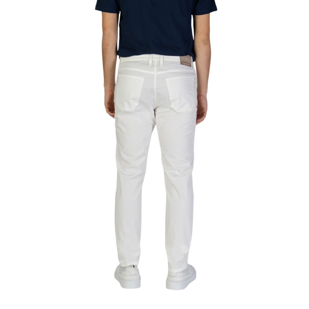 Jeckerson Pantalon Skinny en Coton Blanc - Modèle JOHN 5 POCKETS