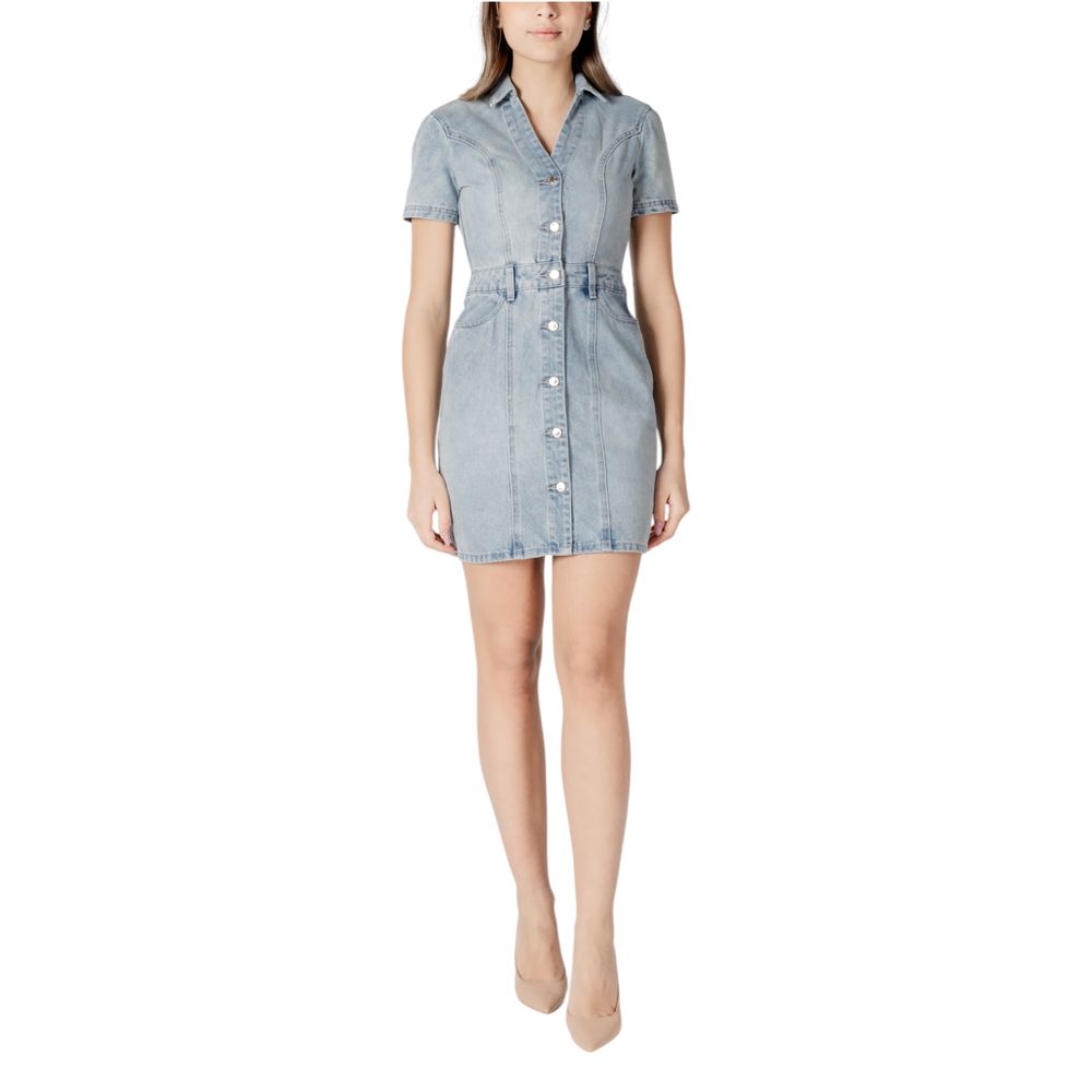 Morgan De Toi Blue Cotton Midi