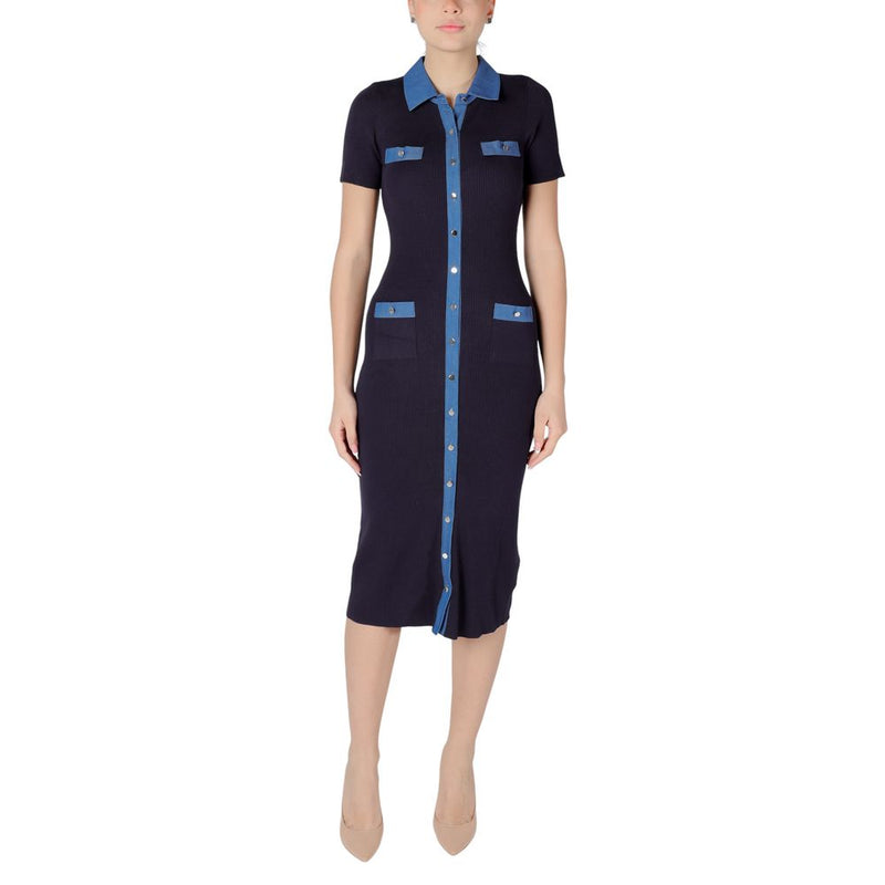 Robe Longue en Viscose Bleue Morgan De Toi pour Femmes