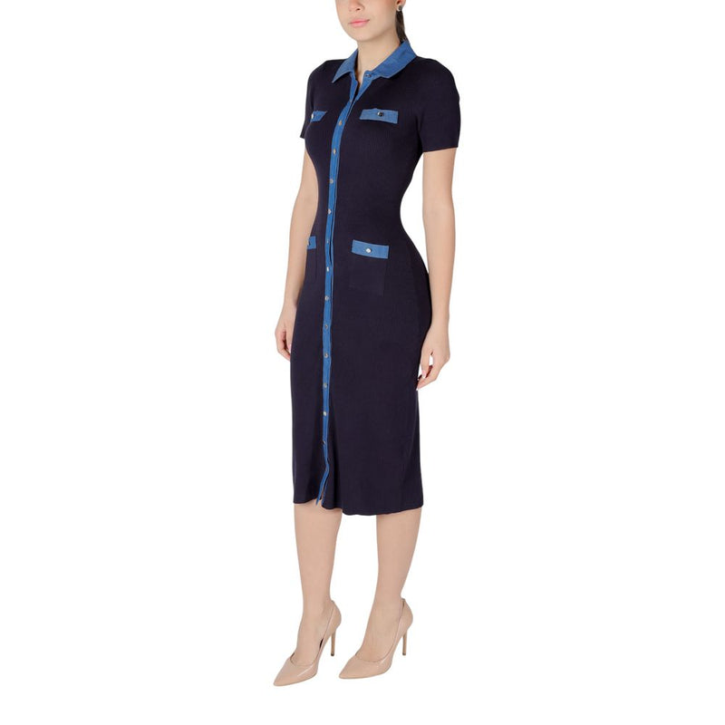 Robe Longue en Viscose Bleue Morgan De Toi pour Femmes