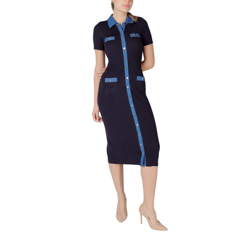 Robe Longue en Viscose Bleue Morgan De Toi pour Femmes