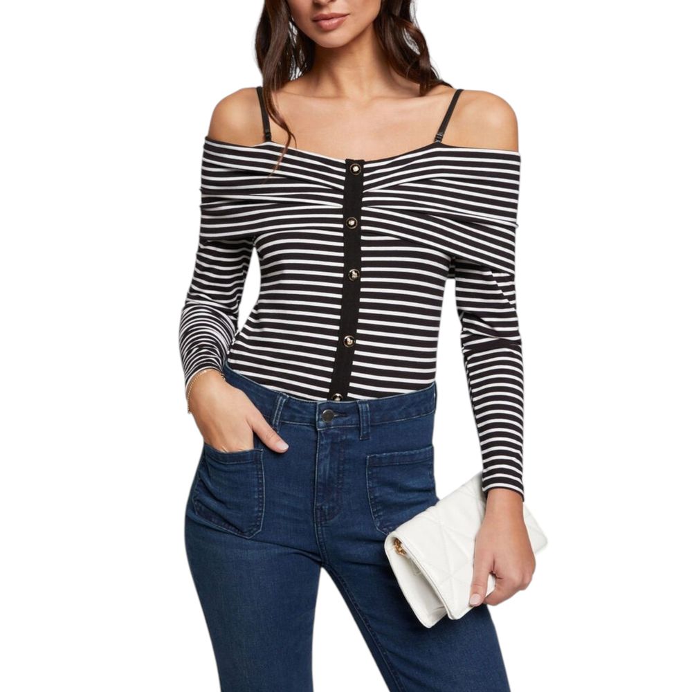 Morgan De Toi Black And White Viscose Long Sleeve