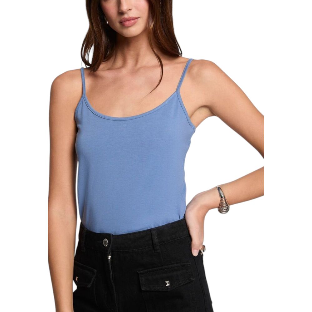 Morgan De Toi Blue Cotton Tank Top - Essential Women's Wear