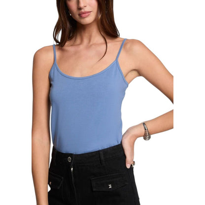 Morgan De Toi Blue Cotton Tank Top
