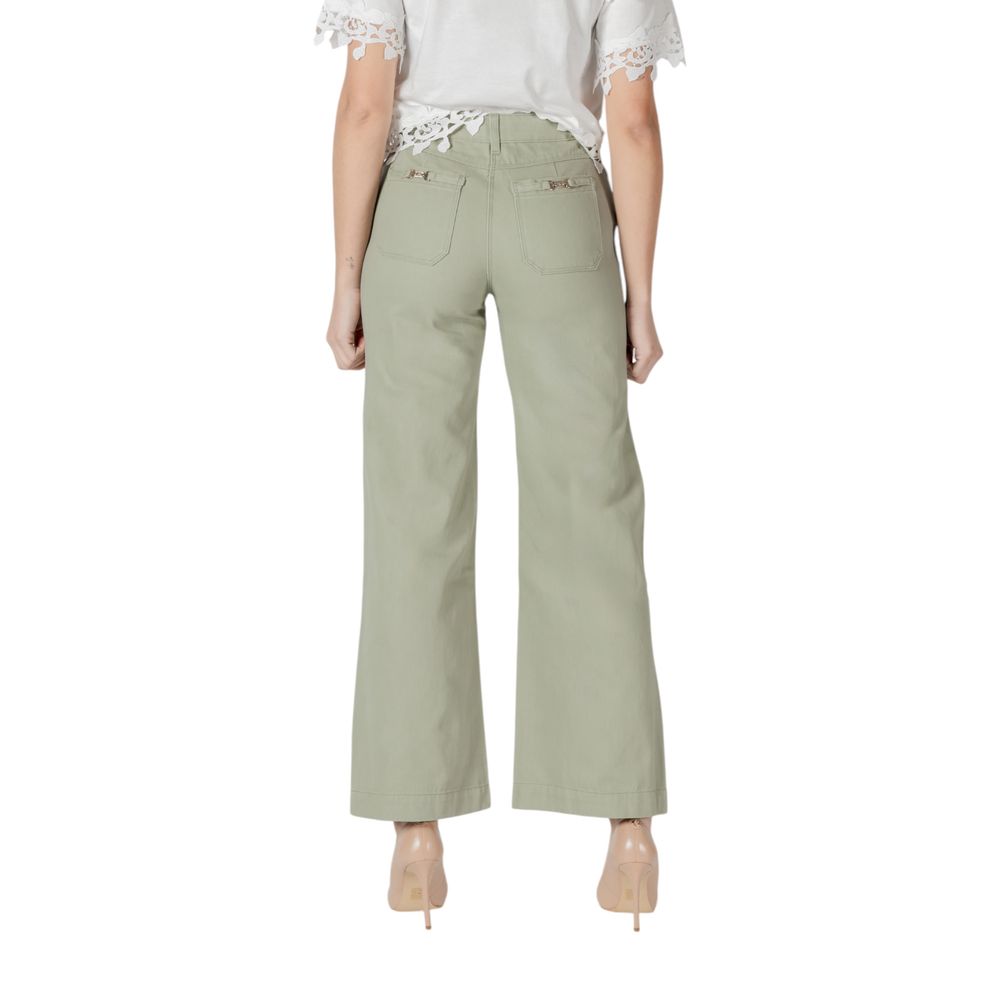 Morgan De Toi Green Cotton Relaxed Fit Jean