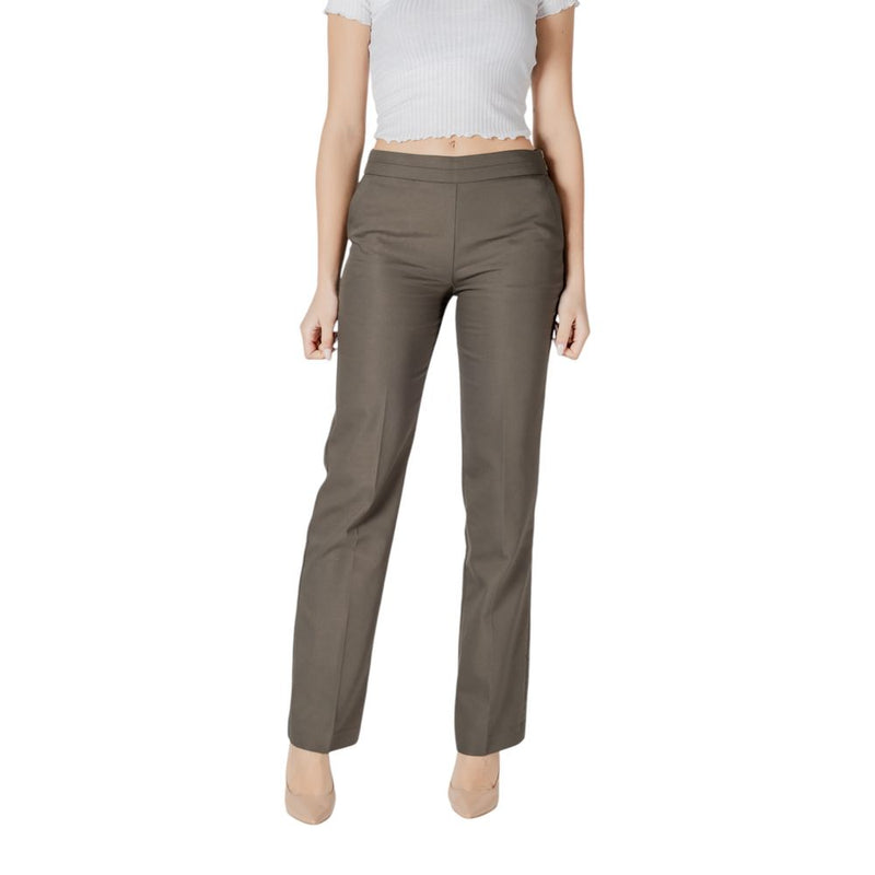 Morgan De Toi CITY 251-PLODI.F Green Cotton Pant for Women