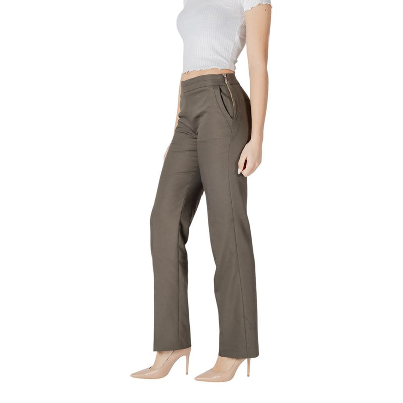 Morgan De Toi CITY 251-PLODI.F Green Cotton Pant for Women