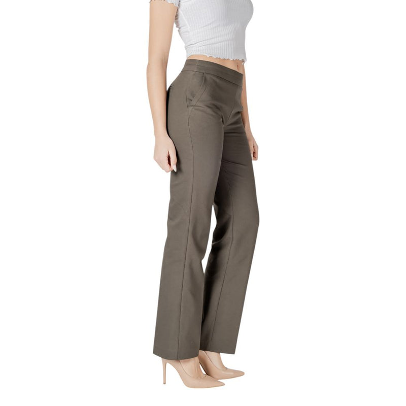 Morgan De Toi CITY 251-PLODI.F Green Cotton Pant for Women