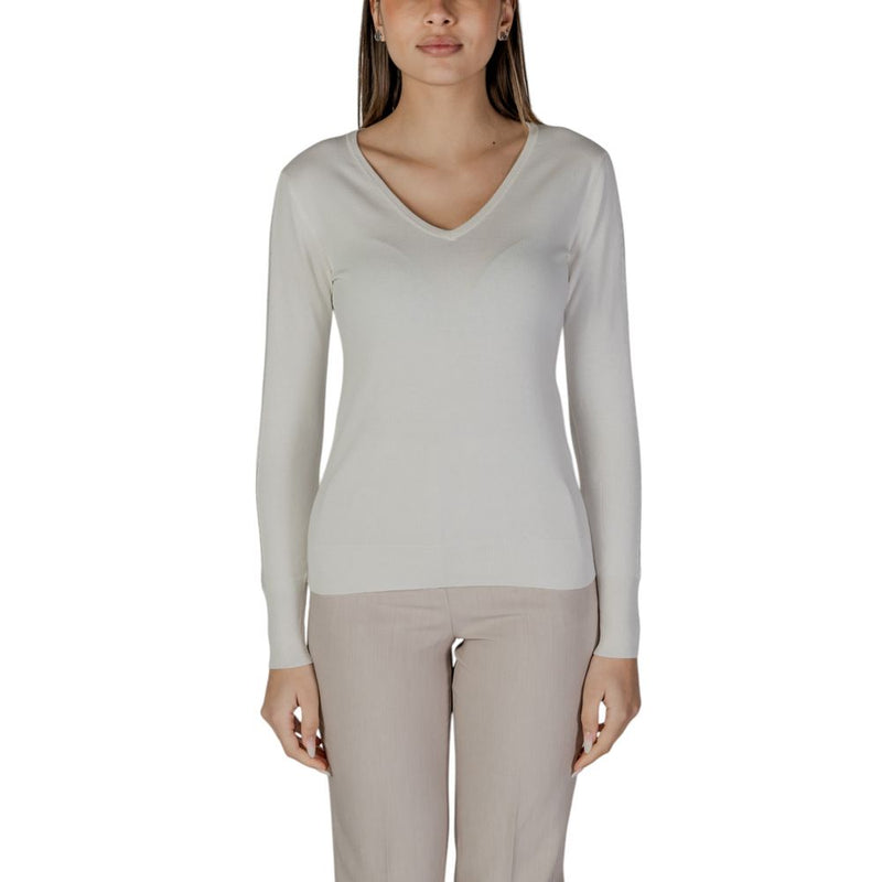 Street One Cream Viscose Long Sleeve T-Shirt for Women
