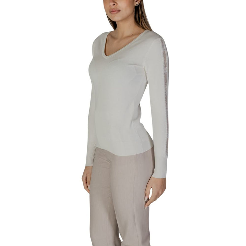 Street One Cream Viscose Long Sleeve T-Shirt for Women