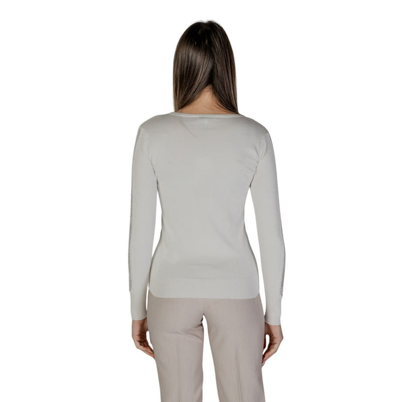 Street One Cream Viscose Long Sleeve T-Shirt for Women