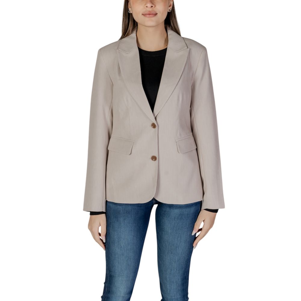 Blazer beige en polyester recyclé uniquement